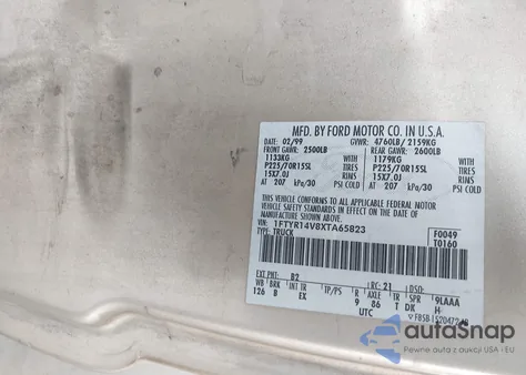 1999 Ford Ranger Xl/Xlt из США, поврежденный, VIN 1FTYR14V8XTA65823